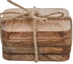 Clearance Mica Decorations Untersetzer Duko Natur 10 x 10 x 5 cm 4 St. Tischwäsche|Untersetzer