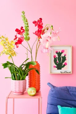 Discount Mica Decorations Vase Boaz orange D 8 H 18 cm Vasen & Krüge|Blumentöpfe & Pflanzgefäße