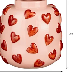 Sale Mica Decorations Vase Hearts rosa / rot D 28,5 H 28 cm Vasen & Krüge|Blumentöpfe & Pflanzgefäße