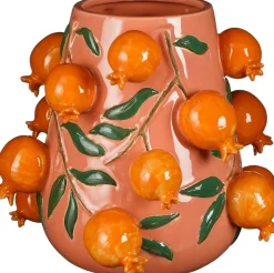 Mica Decorations Vase Melika oranje / rosa D 34 H 30,5 cm Vasen & Krüge|Blumentöpfe & Pflanzgefäße