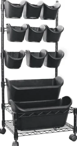 Nature Regal mit Pflanzgefäßen vertikal 97 x 44 x 35,5 cm Pflanzkübel|Blumentöpfe & Pflanzgefäße