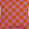 Best Overseas Dekokissen Vinnie kariert lila - rot 45 x 45 x 10 cm Dekokissen
