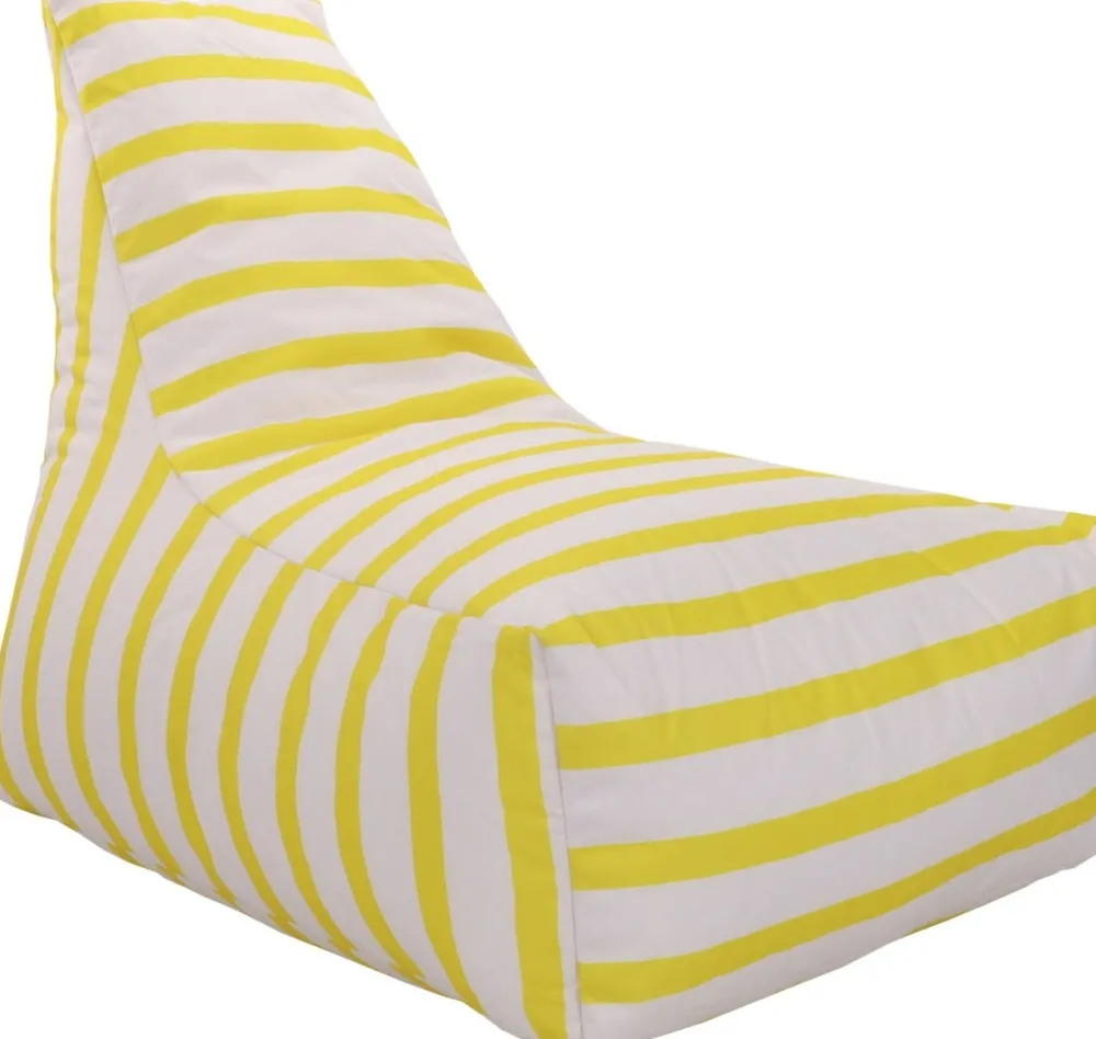 Hot Overseas Sitzsack gelb / weiß 85 x 70 x 80 cm Sitzsäcke