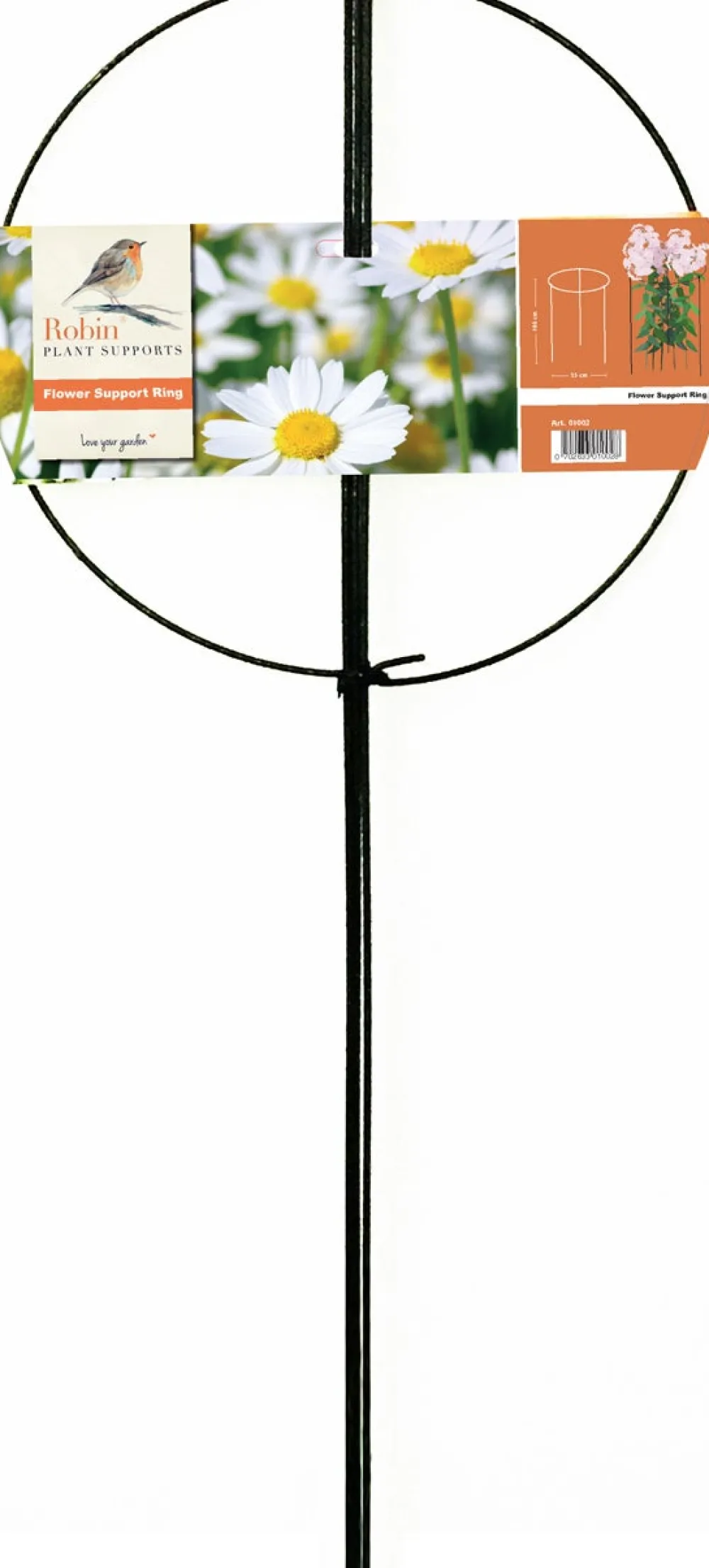 Clearance Peacock Stützring mit 3 Stäben grün D 35 H 100 cm Rankhilfen|Pflanzenstützen