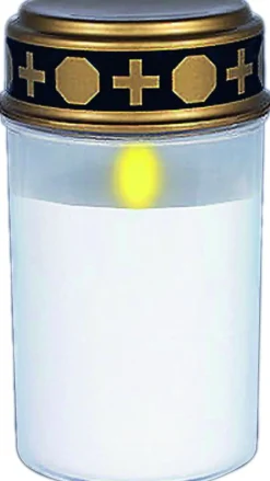 Hot Peha Magic LED Grablicht Kerze weiß D 7,5 H 13 cm Grablichter