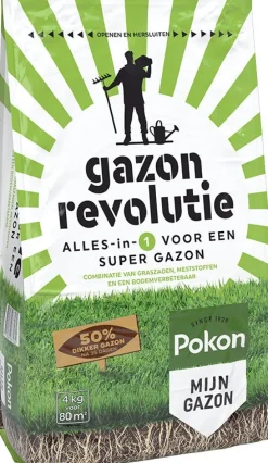 Discount Pokon 3-in-1 Rasensamen, Rasendünger & Bodenverbesserer 4 kg Dünger & Pflege|Rasen- & Blumendünger