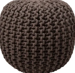 Hot Pouf Strick grau D 40 H 40 cm Poufs