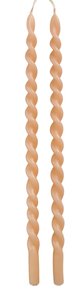 Hot Rustik Lys Stabkerzen Swirl rosa 4 Std. 2 St. Stabkerzen