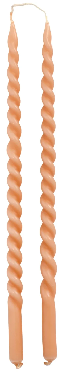 Hot Rustik Lys Stabkerzen Swirl rosa 4 Std. 2 St. Stabkerzen