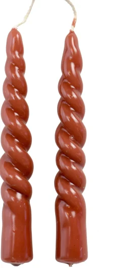 New Rustik Lys Stabkerzen Swirl mini rot 4 Std. 2 St. Stabkerzen