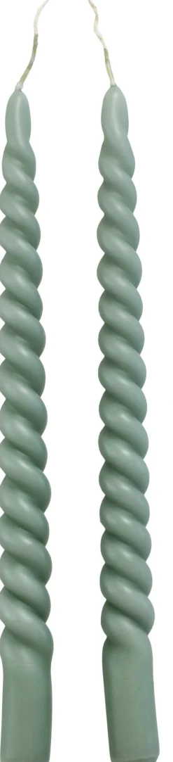 Best Rustik Lys Stabkerzen Swirl grau 8,5 Std. 2 St. Stabkerzen