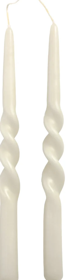 Clearance Rustik Lys Stabkerzen Swirl grau 8,5 Std. 2 St. Stabkerzen