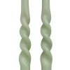 Rustik Lys Stabkerzen Twist grün 8,5 Std. 2 St. Stabkerzen
