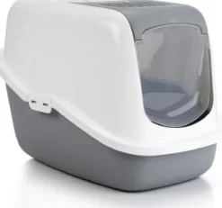 Discount Savic Katzentoilette Nestor grau/weiß 56 x 39 x 39 cm Katzentoiletten & Zubehör