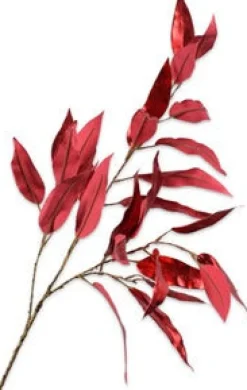 Best Silk-Ka Kunstzweig Eucalyptus 119 cm rot Weihnachtszweige & -Blumen