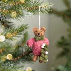 Best Sjaal met Verhaal Weihnachtsanhänger Herr Bär bordeaux / braun 13 x 9 x 5 cm Weihnachtskugeln & -Anhänger