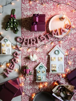 Sale Sjaal met Verhaal Weihnachtsgirlande Merry Christmas rosa 20 x 30 x 5 cm Weihnachtskugeln & -Anhänger