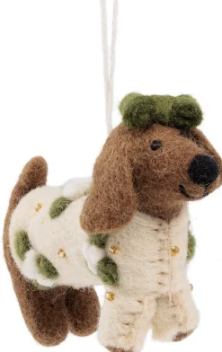 Clearance Sjaal met Verhaal Weihnachtsanhänger Dackel creme / braun 9 x 4 x 13 cm Weihnachtskugeln & -Anhänger