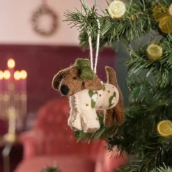 Clearance Sjaal met Verhaal Weihnachtsanhänger Dackel creme / braun 9 x 4 x 13 cm Weihnachtskugeln & -Anhänger