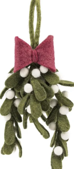 New Sjaal met Verhaal Weihnachtsanhänger Mistel grün / weiß / rot 26 x 14 x 5 cm Weihnachtskugeln & -Anhänger