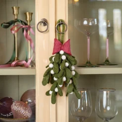 New Sjaal met Verhaal Weihnachtsanhänger Mistel grün / weiß / rot 26 x 14 x 5 cm Weihnachtskugeln & -Anhänger