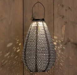 Discount Solarleuchte Marrakesh grau D 20 H 29 cm Solar Gartenleuchten|Außenleuchten Hängend