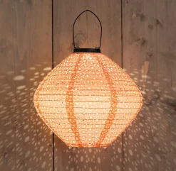 New Solarleuchte Marrakesh rosa D 29 H 25 cm Solar Gartenleuchten|Außenleuchten Hängend