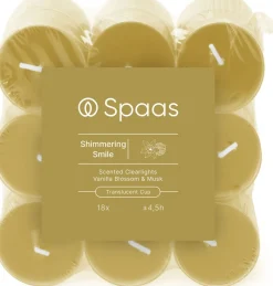 Sale Spaas Duftkerze Essential collection Shimmering Smile beige 4,5 Std. D 3,5 H 1,6 cm 18 St. Teelichter|Duftkerzen