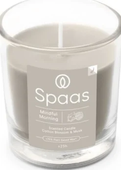New Spaas Duftkerze Essential Collection Mindful Morning grau 25 Stunden D 7,3 H 8,3 cm Kerzen Im Glas|Duftkerzen