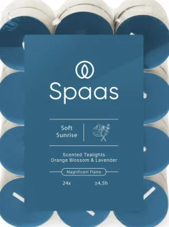 Outlet Spaas Duftkerze Essential Collection Soft Sunrise blau 4,5 Stunden D 3,9 H 1,6 cm 24 St. Teelichter|Duftkerzen