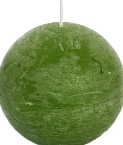 Discount Spaas Kugelkerze Rustic olivgrün 40 Std. D 10 cm Kugelkerzen