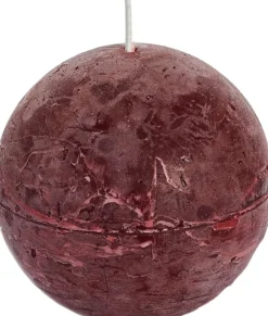 Discount Spaas Kugelkerze Rustic weinrot 40 Std. D 10 cm Kugelkerzen