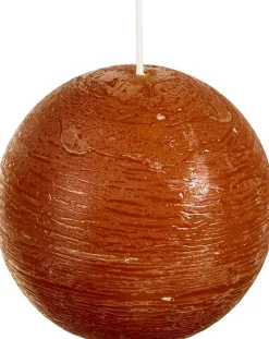 Discount Spaas Kugelkerze Rustic zimtbraun 40 Std. D 10 cm Kugelkerzen
