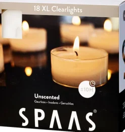 Clearance Spaas Maxi-Teelichter weiß / transparente Hülle 10 Std. 18 St. Teelichter