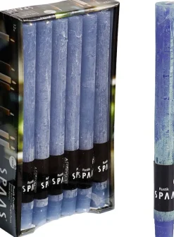 Spaas Stabkerzen Rustic grau-blau H 25 cm 12 St. Stabkerzen