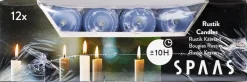 Spaas Stabkerzen Rustic grau-blau H 25 cm 12 St. Stabkerzen