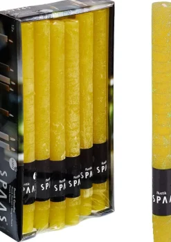 Hot Spaas Stabkerzen Rustic gelb H 25 cm 12 St. Stabkerzen