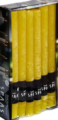 Hot Spaas Stabkerzen Rustic gelb H 25 cm 12 St. Stabkerzen