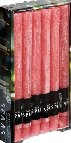 Best Spaas Stabkerzen Rustic hellrosa H 25 cm 12 St. Stabkerzen