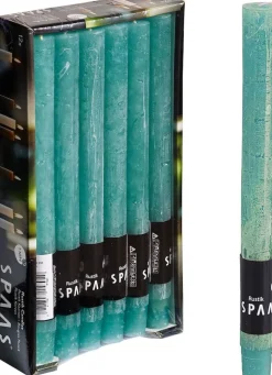 Hot Spaas Stabkerzen Rustic türkis H 25 cm 12 St. Stabkerzen