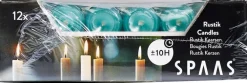 Hot Spaas Stabkerzen Rustic türkis H 25 cm 12 St. Stabkerzen