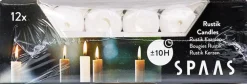 Outlet Spaas Stabkerzen Rustic weiß H 25 cm 12 St. Stabkerzen