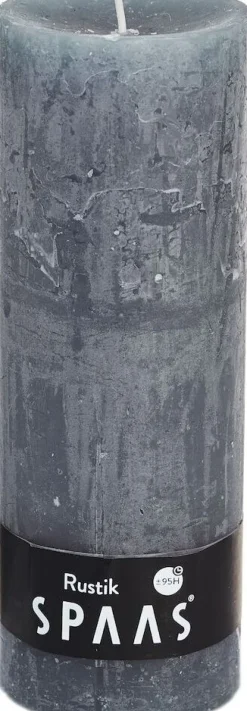 Spaas Stumpenkerze Rustic grau D 6,8 cm H 19 cm Stumpenkerzen
