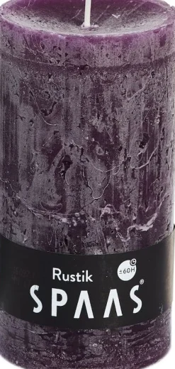 Outlet Spaas Stumpenkerze Rustic violett D 7 cm H 13 cm Stumpenkerzen