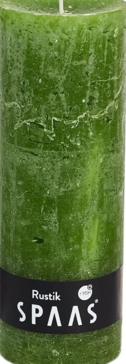 Online Spaas Stumpenkerze Rustic olivgrün D 6,8 cm H 19 cm Stumpenkerzen