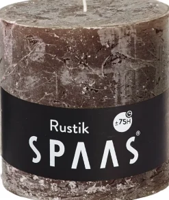 Discount Spaas Stumpenkerze Rustic braun D 10 cm H 10 cm Stumpenkerzen