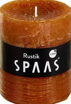 Spaas Stumpenkerze Rustic zimtbraun D 7 cm H 8 cm Stumpenkerzen