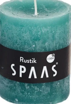 Hot Spaas Stumpenkerze Rustic türkis D 7 cm H 8 cm Stumpenkerzen