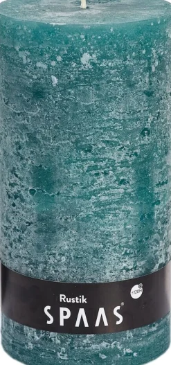 Spaas Stumpenkerze Rustic türkis D 10 cm H 20 cm Stumpenkerzen