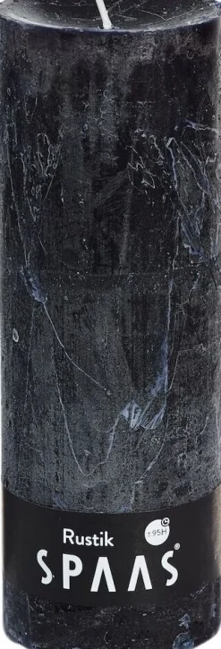 Sale Spaas Stumpenkerze Rustic schwarz D 6,8 cm H 19 cm Stumpenkerzen